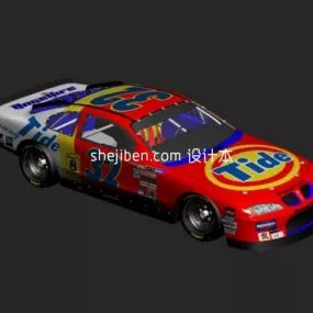 Nascar Red Racing Car 3d model
