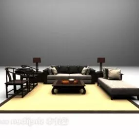 Chinese Modern Sofa Chair Carpet 3d model