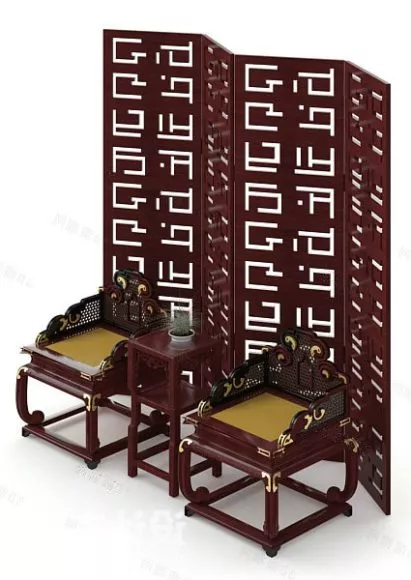 Chinese Classic Table And Chair 3d model Chinese Classic Table And Chair 3d model