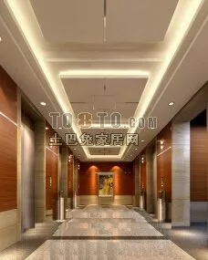 Nightclub Hotel Walkway 3d model