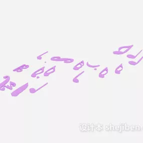 Music Note Wall Texture 3d model