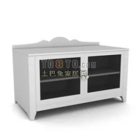 Office Cabinet White Wood 3d model