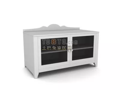 Black And White Cabinet Multiples Drawers 3d model