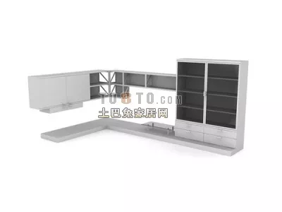 Wall Wine Cabinet Classic Style 3d model