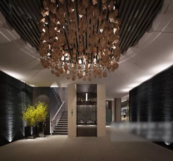 Office Building Hall Chandelier 3d model Office Building Hall Chandelier 3d model