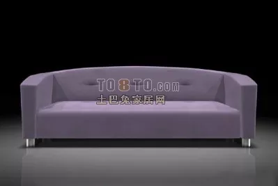 Brown Leather Sofa Two Seats 3d model