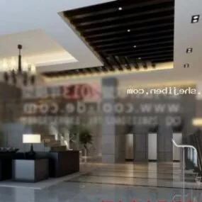 Office Reception Hall Interior Scene V1 3d model