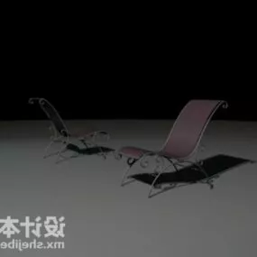 Office Lounge Chair Iron Leg 3d model