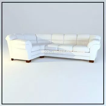 Corner Sofa White Leather 3d model Corner Sofa White Leather 3d model