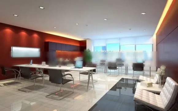Office Space With Desk And Wall Cabinet 3d model Office Space With Desk And Wall Cabinet 3d model