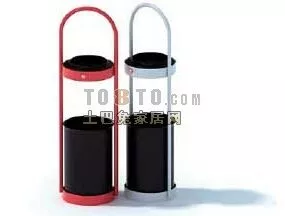 Steel Trash Can 3d model