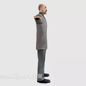 Old Man Stands Character 3d model