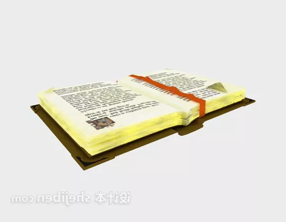 Single Book With Lable 3d model