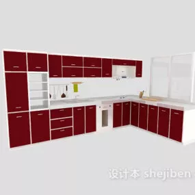 Corner Kitchen Cabinet C Shape 3d model