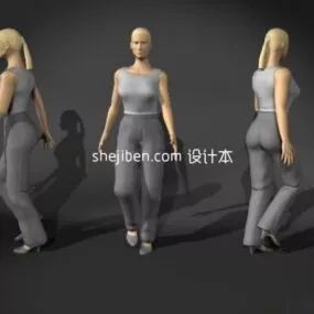 Fashion Woman Character Walking 3d model