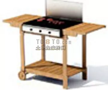 2 Burner Gas Cooktop Stove 3d model