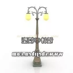 Street Lamp Brass Column 3d model