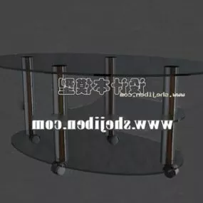 Oval Glass Table Two Layers 3d model
