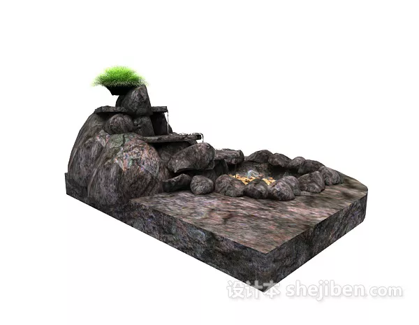 Grey Rock Mountain Landscape 3d model