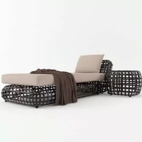 Outdoor Rattan Sofa Chair 3d model