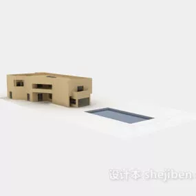 Outdoor House Building Modern Style 3d model