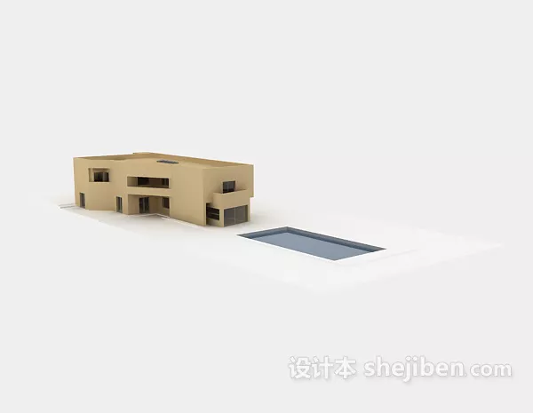 Simple Apartment Building Design 3d model