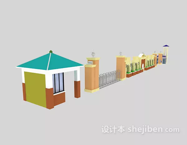 Outdoor Gate Fence Architecture Basic Design 3d model Outdoor Gate Fence Architecture Basic Design 3d model