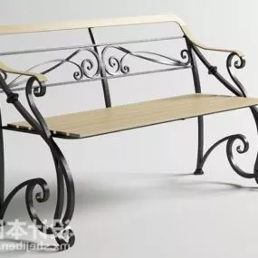 Landscape Outdoor Iron Bench 3d model
