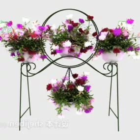 Outdoor Iron Flower Stand 3d model