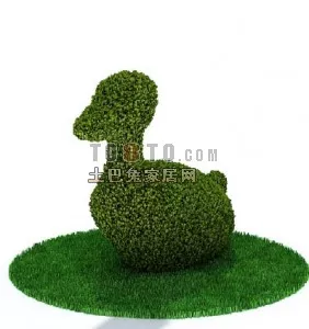 Plant Pot With Small Plant 3d model
