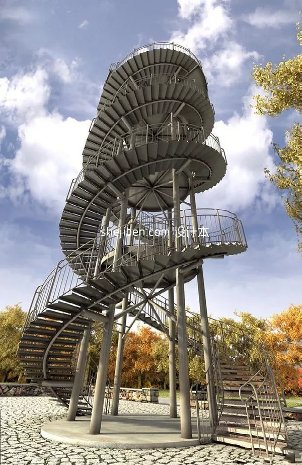 Modular Emergency Stair 3d model