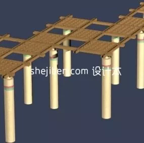 Outdoor Flower Rack Structure 3d model