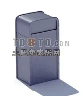 Outdoor Trash Can Chrome Material 3d model