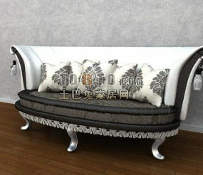 Antique Oval Sofa Furniture 3d model