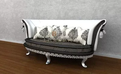 Simple Sofa Upholstered Without Arm 3d model