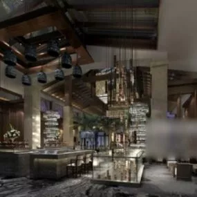 Industrial Style Restaurant 3d model