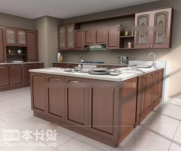 Kitchen Flat Cabinet Ideas 3d model