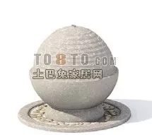 Stone Sphere Park Equipment 3d model