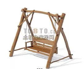 Wood Park Swing 3d model