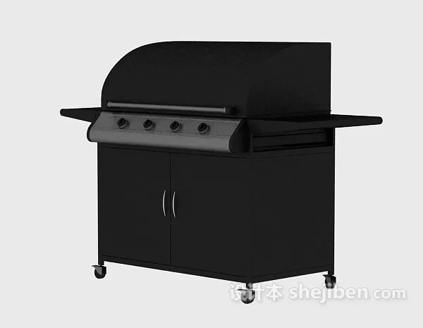 Outdoor Barbecue Stove With Canopy 3d model