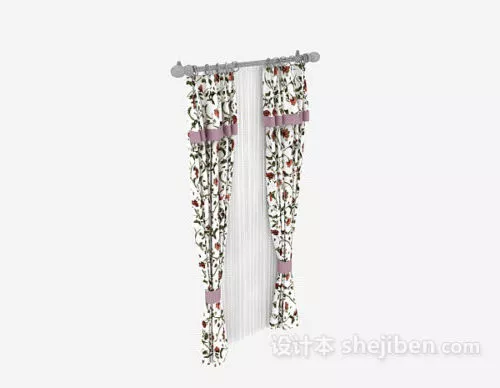 Roll Curtain, Textile Curtain 3d model