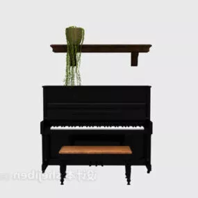 Piano With Decorative 3d model