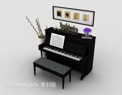Piano With Decoration 3d model Piano With Decoration 3d model