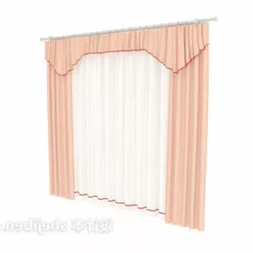 Pink Curtain Fabric 3d model