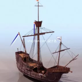 Pirate Ship Wood Material 3d model