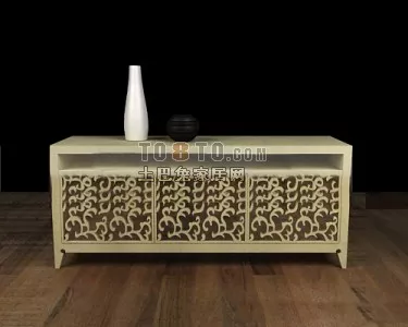 Modern Makeup Table With Mirror 3d model