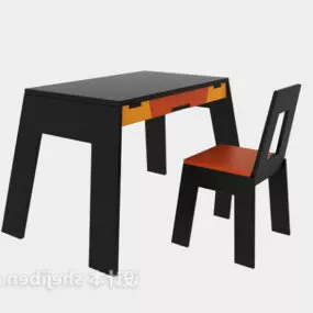 Plastic Children Stool Table Chair 3d model