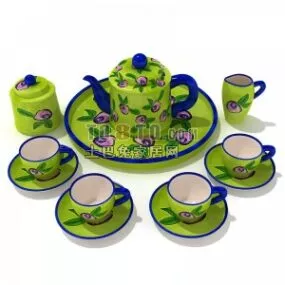 Chinese Tea Plate Green Ceramic 3d model