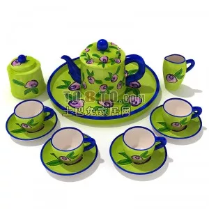 Chinese Tea Plate Green Ceramic 3d model Chinese Tea Plate Green Ceramic 3d model