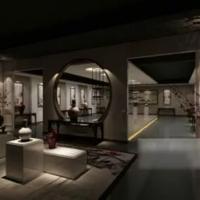 Porcelain Vase Display Exhibition 3d model